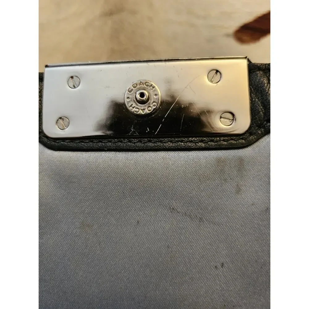 Coach Y2K Kristin Wallet Black Leather Silver Hardware Clutch Wristlet